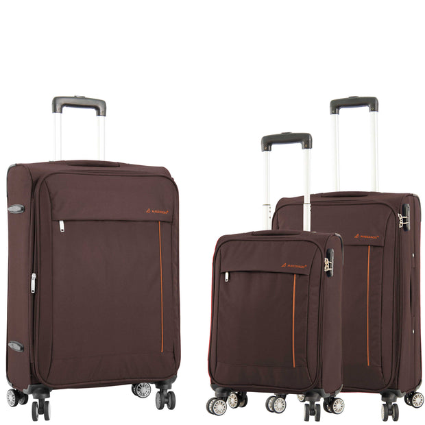 Lightweight 4 Wheel Luggage Expandable Soft Venus Brown 1