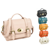 Woman's Leather Crossbody Satchel Handbag, Top Handle Purse with Gold Hardware Fallon