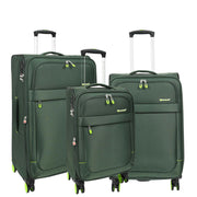 Dual 4 Wheel Soft Suitcases Lightweight Expandable Luggage TSA Lock Travel Bags Trivial Green