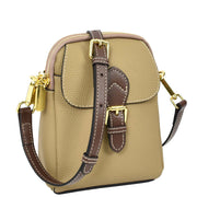 Leather Crossbody Bag, Women's Small Organiser Pouch, Multiple Pockets, Adjustable Shoulder Strap Miley Brown