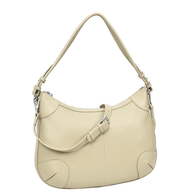 Womens Real Leather Shoulder Bag Classic Outgoing Fashion Cross Body Style Kerry Taupe