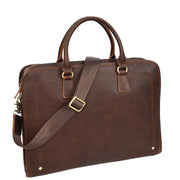 Real Leather Briefcase Multi Pockets Laptop Carrier Business Office Bag AG5A Rust Brown