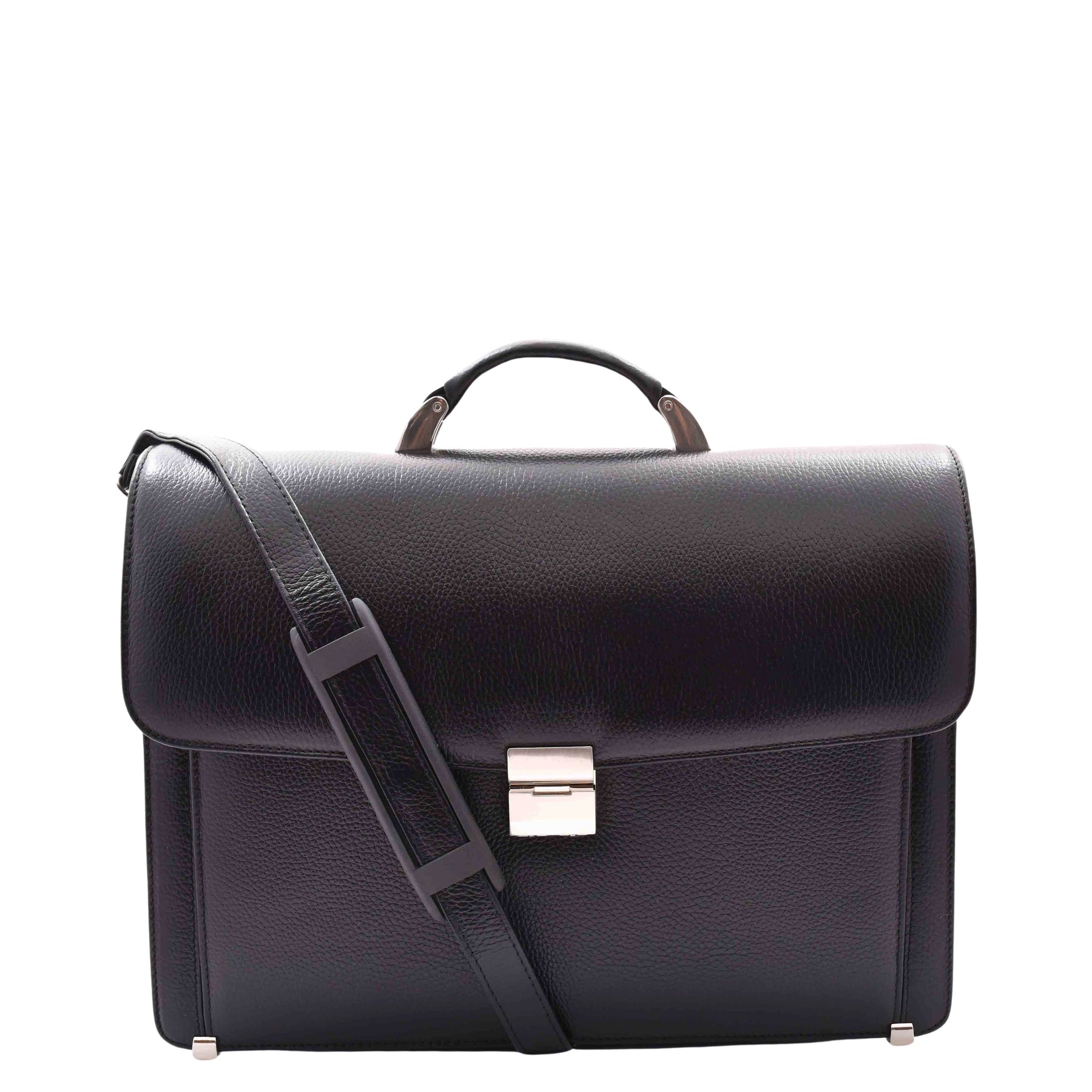 Mens Leather Briefcase Black Office Laptop Bag A1 Fashion Goods