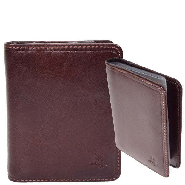 RFID Protected Bi-fold Wallet Small Credit Card Holder Geneva Brown 7