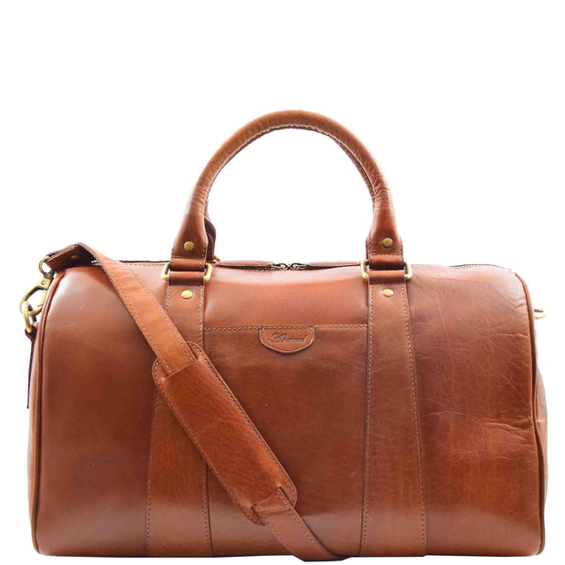 Real Leather Large Size Luxury Duffle Bag ROVE Cognac