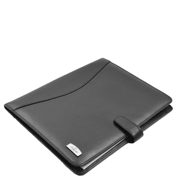 Italian Leather Conference Folder Black A4 Writing Pad Underarm Bag Enzo