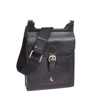 Real Leather Crossbody Bag Women's Casual Style Messenger Xela Black