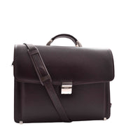 Mens Leather Briefcase Italian Cowhide Business Office Laptop Satchel Bag A206 Brown