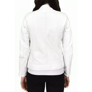 Womens Genuine Leather Biker Jacket Zip Casual Naomi White-2