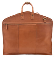 Genuine Leather Suit Carrier Garment Suiter Business Travel Bag Lockheed Tan