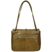 Ladies Leather Handbag 2-in-1 Shoulder Crossbody Bag Classic Organiser with Multiple Pockets Hilda Olive
