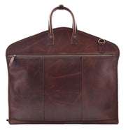 Genuine Leather Suit Carrier Garment Suiter Business Travel Bag Lockheed Brown