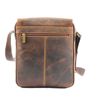 Real Leather Messenger Shoulder Organiser Vintage Bag A110 Tan 2
