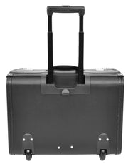 Pilot Case Wheeled Black Faux Leather Briefcase Business Travel Cabin Size Bag Crew