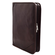 Real Leather Folio Underarm Bag Brown Ring Binder A4 Pad - Arturo