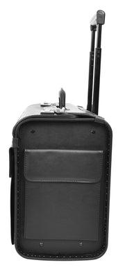 Pilot Case Wheeled Black Faux Leather Briefcase Business Travel Cabin Size Bag Crew