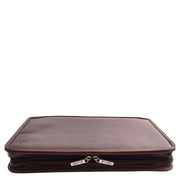 Real Leather Folio Underarm Bag Brown Ring Binder A4 Pad - Arturo