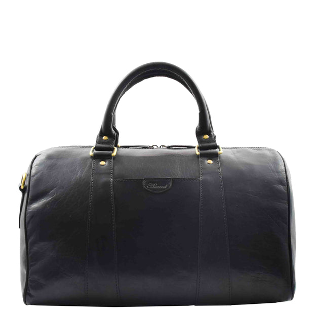 Real Leather Large Size Luxury Duffle Bag ROVE Black 5
