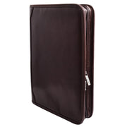 Real Leather Folio Underarm Bag Brown Ring Binder A4 Pad - Arturo