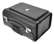 Pilot Case Wheeled Black Faux Leather Briefcase Business Travel Cabin Size Bag Crew