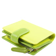 Womens Soft Leather Purse Multicoloured Mid-Sized Cards ID Cash Coins RFID Safe Eden Lime