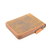 Mens Wallet Genuine Hunter Leather Zip Around Gift Boxed RFID Safe Aramac Tan