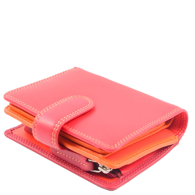 Womens Soft Leather Purse Multicoloured Mid-Sized Cards ID Cash Coins RFID Safe Eden Red