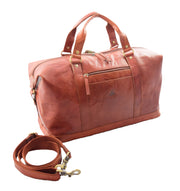 Genuine Leather Holdall Travel Duffle Weekend Cabin Size Bag York Tan
