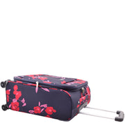 4 Wheel Cabin Size Suitcase Lightweight Soft Expandable Hand Luggage Multi Flower AT56 Blue