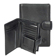 Genuine Leather Passport Holder Travel Bi-Fold Wallet Credit Card Notes Document Organiser A310 Black