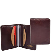 RFID Protected Bi-fold Wallet Small Credit Card Holder Geneva Brown 1