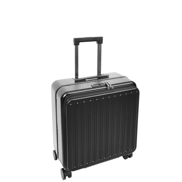 Pilot Case Hard PC Laptop Bag 4 Wheels Business Travel Luggage Scoot Black-4