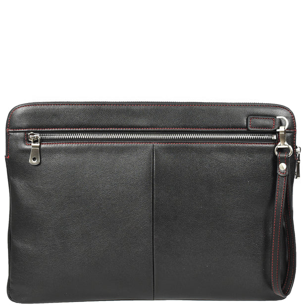Real Leather Slim Laptop Sleeves Case 15inch Document Folder Organiser Folio Bag A1041 Black