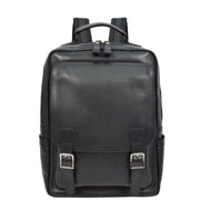 Premium Leather Backpack for Mens Hiking Travelling Casual Daypack A185 Black