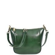 Womens Genuine Leather Cross Body Bag Small Zip Top Sling Handbag Liv Green