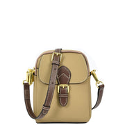 Leather Crossbody Bag, Women's Small Organiser Pouch, Multiple Pockets, Adjustable Shoulder Strap Miley Brown