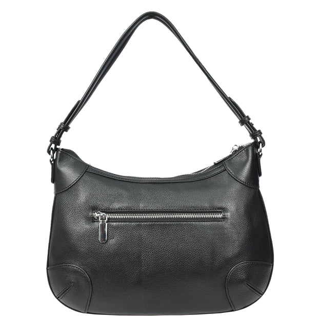 Womens Real Leather Shoulder Bag Classic Outgoing Fashion Cross Body Style Kerry Black