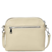 Womens Leather Crossbody Bag Multi-Pocket Shoulder Handbag Slim Sling Messenger June Taupe