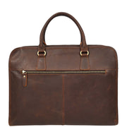 Real Leather Briefcase Multi Pockets Laptop Carrier Business Office Bag AG5A Rust Brown