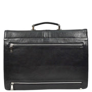 Real Leather For Mens Business Briefcase Large Multi-Compartment Laptop Bag A954 Black