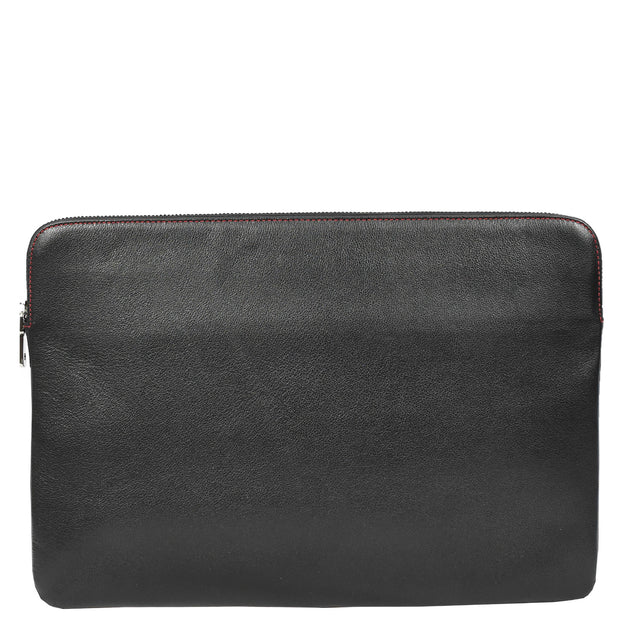 Real Leather Slim Laptop Sleeves Case 15inch Document Folder Organiser Folio Bag A1041 Black