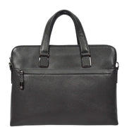 Real Leather Laptop Briefcase For Business Work Crossbody Style Bag A977 Black