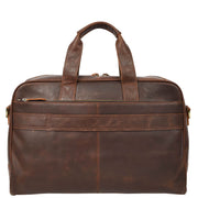 Real Leather Travel Holdall Mid Size Weekend Carry on Overnight Bag A008 Rust Brown