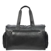 Genuine Leather Travel Holdall Weekend Duffle Bag Kitbag Black