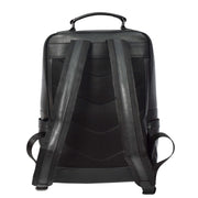 Premium Leather Backpack for Mens Hiking Travelling Casual Daypack A185 Black