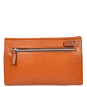 Mens Leather Wrist Clutch Bag Travel Organiser with Detachable Long Strap Murse Tan