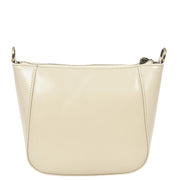 Womens Genuine Leather Cross Body Bag Small Zip Top Sling Handbag Liv White