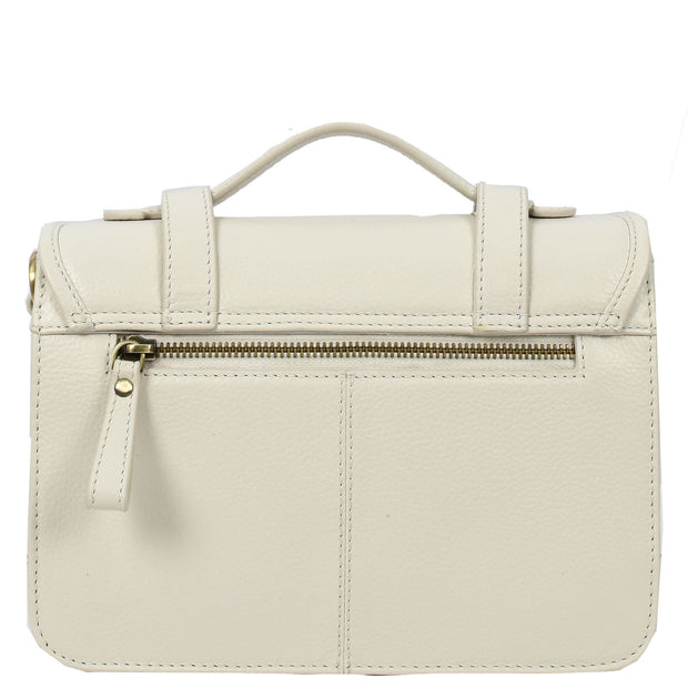 Woman's Leather Crossbody Satchel Handbag, Top Handle Purse with Gold Hardware Fallon