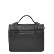 Leather Mini Crossbody Handbag For Womens, Top Handle Satchel Purse with Gold Hardware Trinket
