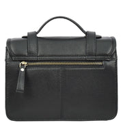 Woman's Leather Crossbody Satchel Handbag, Top Handle Purse with Gold Hardware Fallon